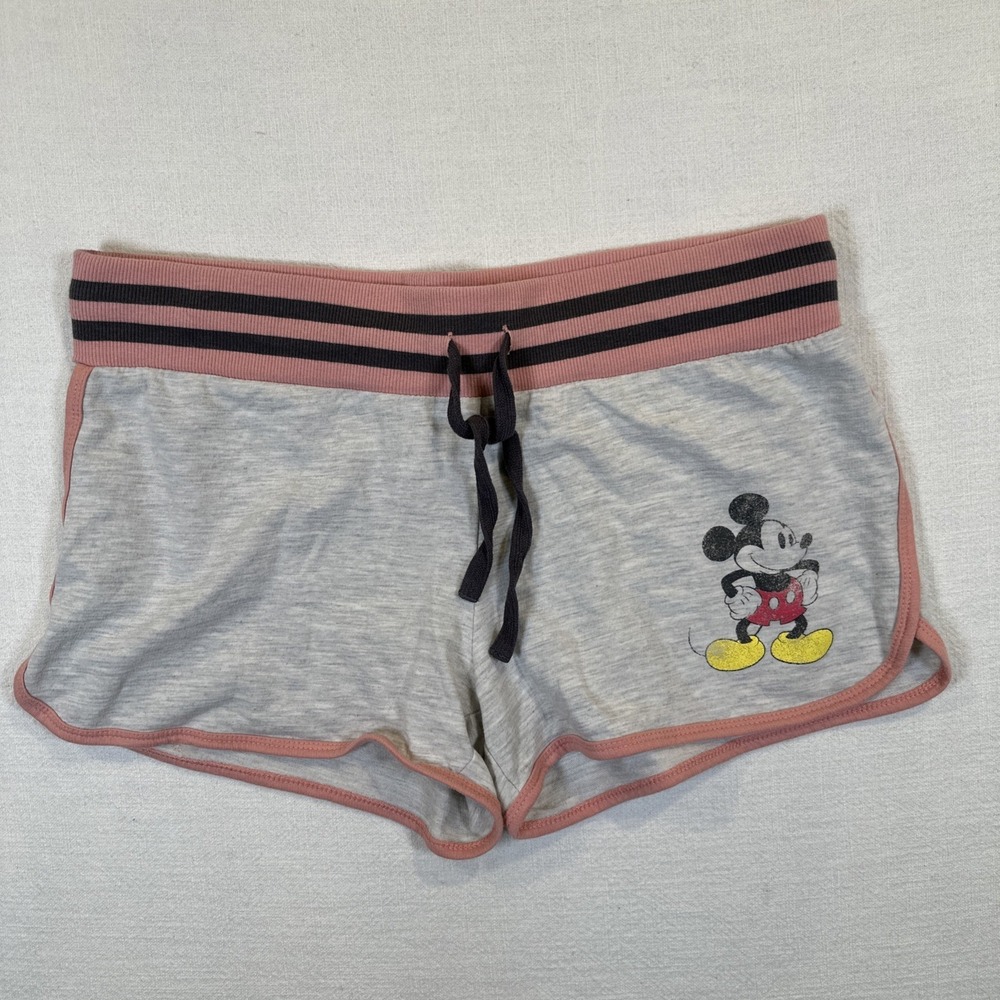 Disney Parks Women's Mickey Mouse Shorts Hot Pants Grey Pink Short‎ Shorts